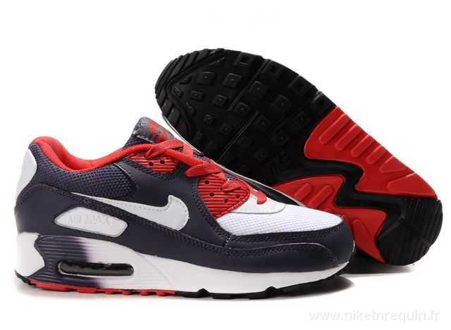 Chaussures Nike Marine Et Blanc Rouge Air Max 90